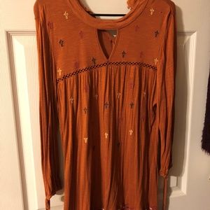 Burnt Orange High Neck Top